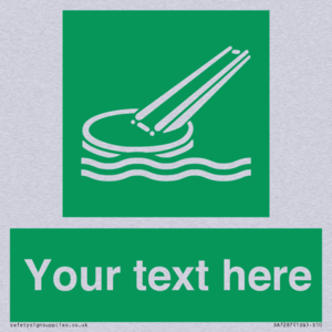 Custom sign safe condition Marine evacuation slide